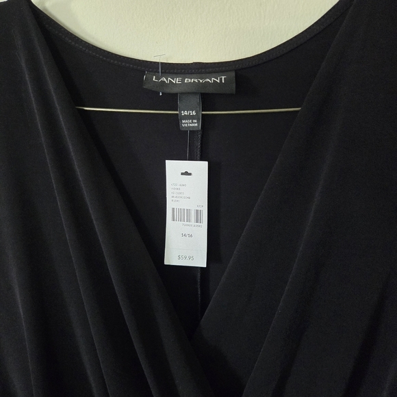 Lane Bryant faux wrap dress black 14/16 - Picture 2 of 8